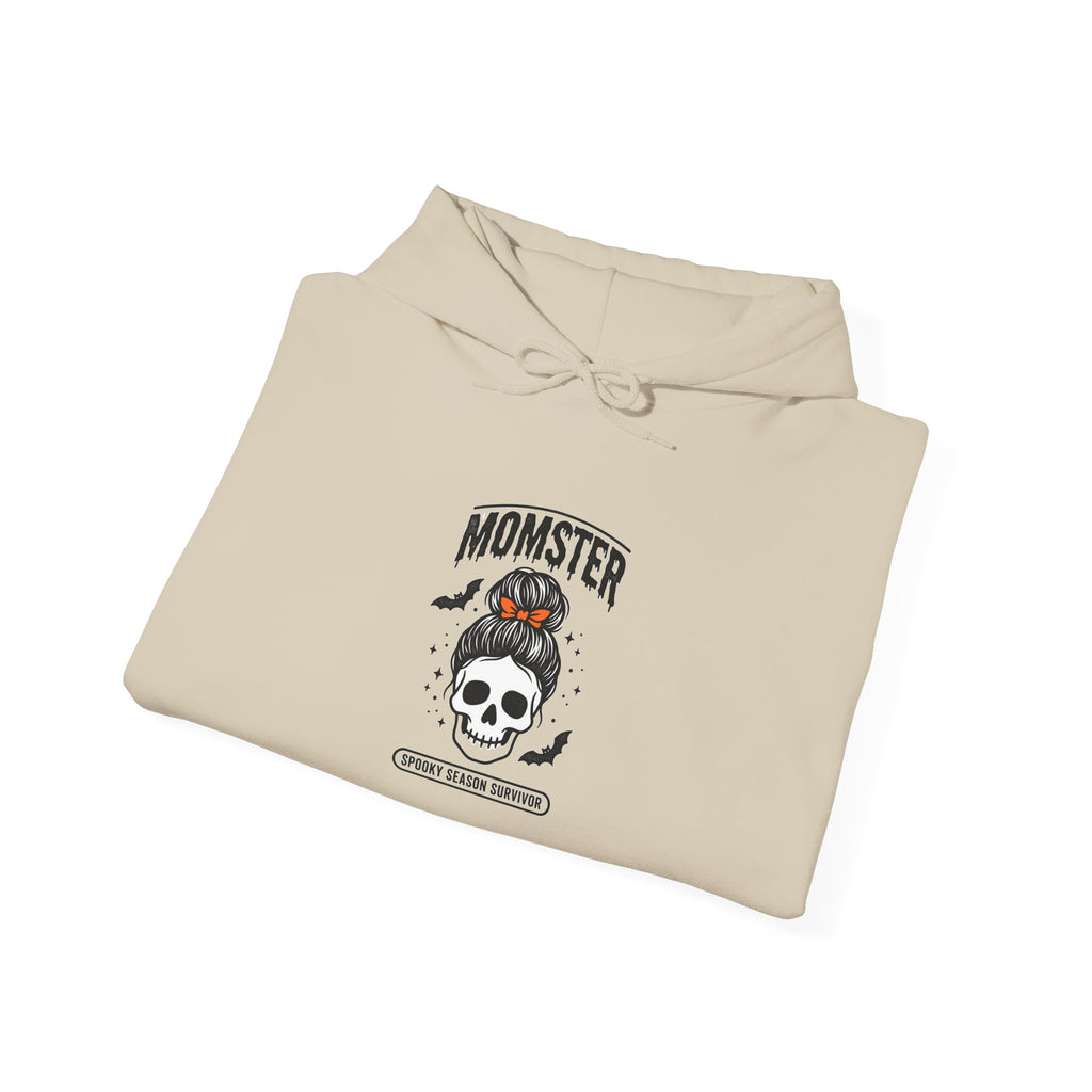 Momster Skull Moth Hoodie | Halloween mom tee, bats, distressed lettering