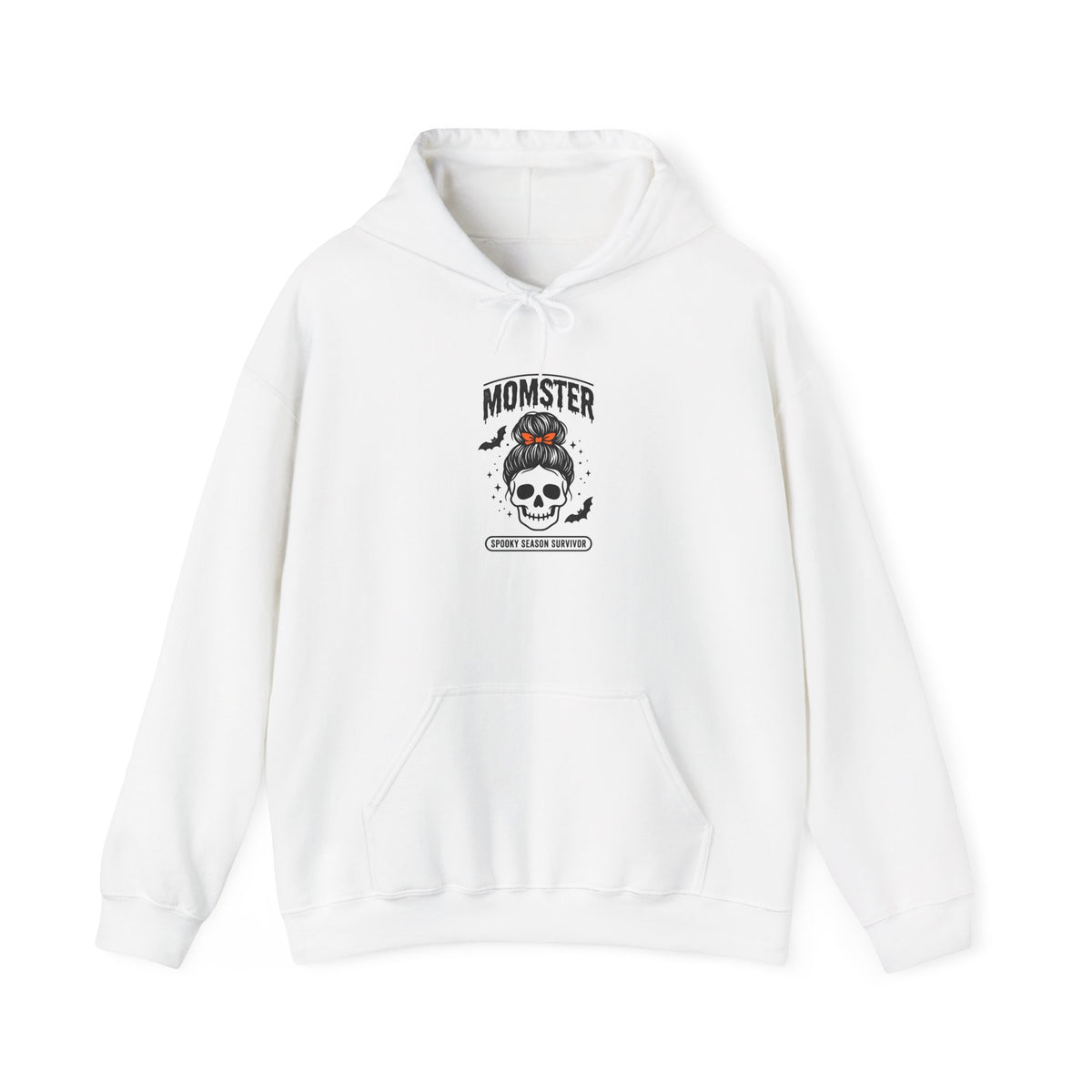 Momster Skull Moth Hoodie | Halloween mom tee, bats, distressed lettering