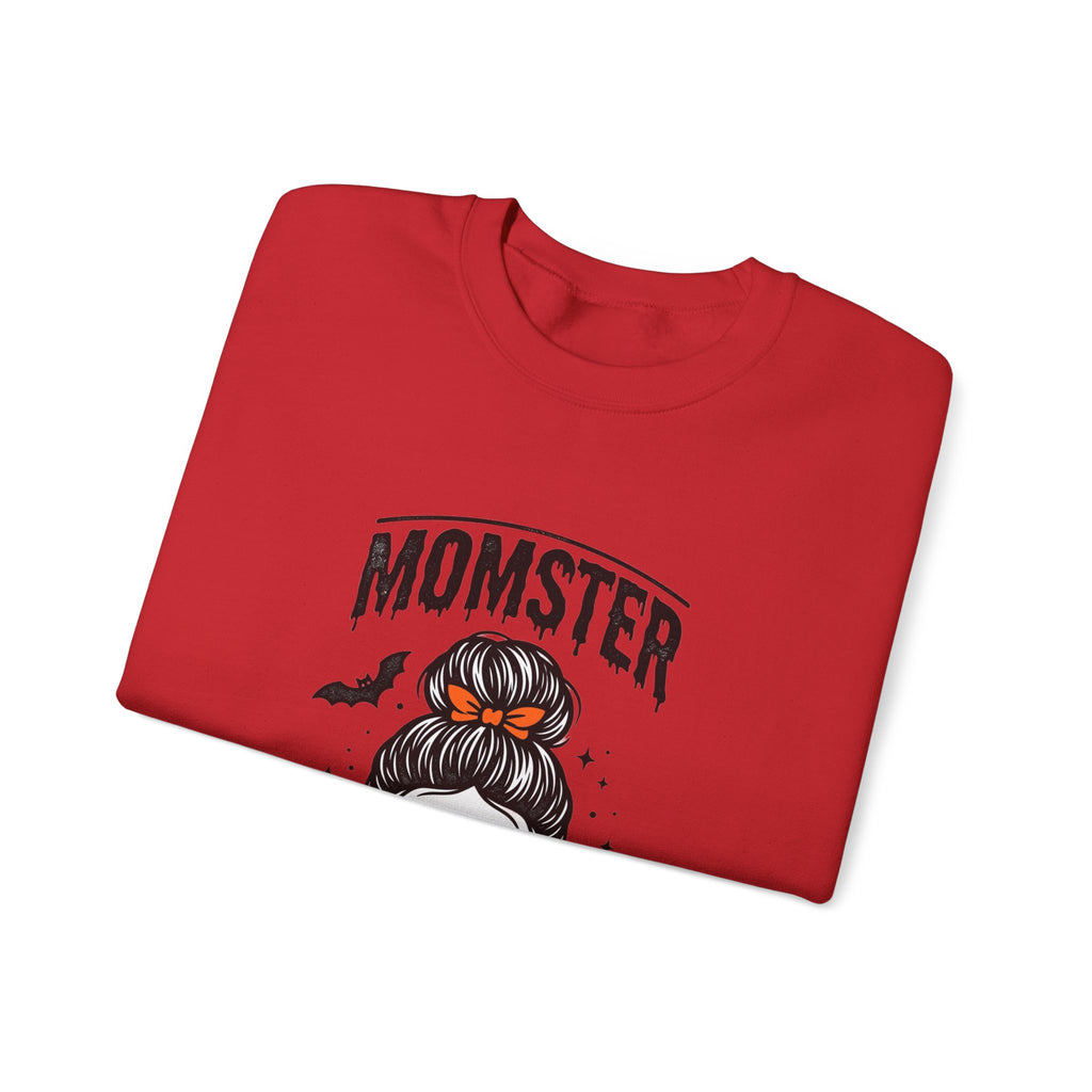 Momster Skull Mom Sweatshirt | Halloween Momster Crewneck, Bat & Retro Gothic Tee