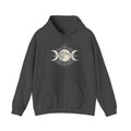 Moon Phase Hoodie — Triple Moon Celestial Graphic Hooded Sweatshirt