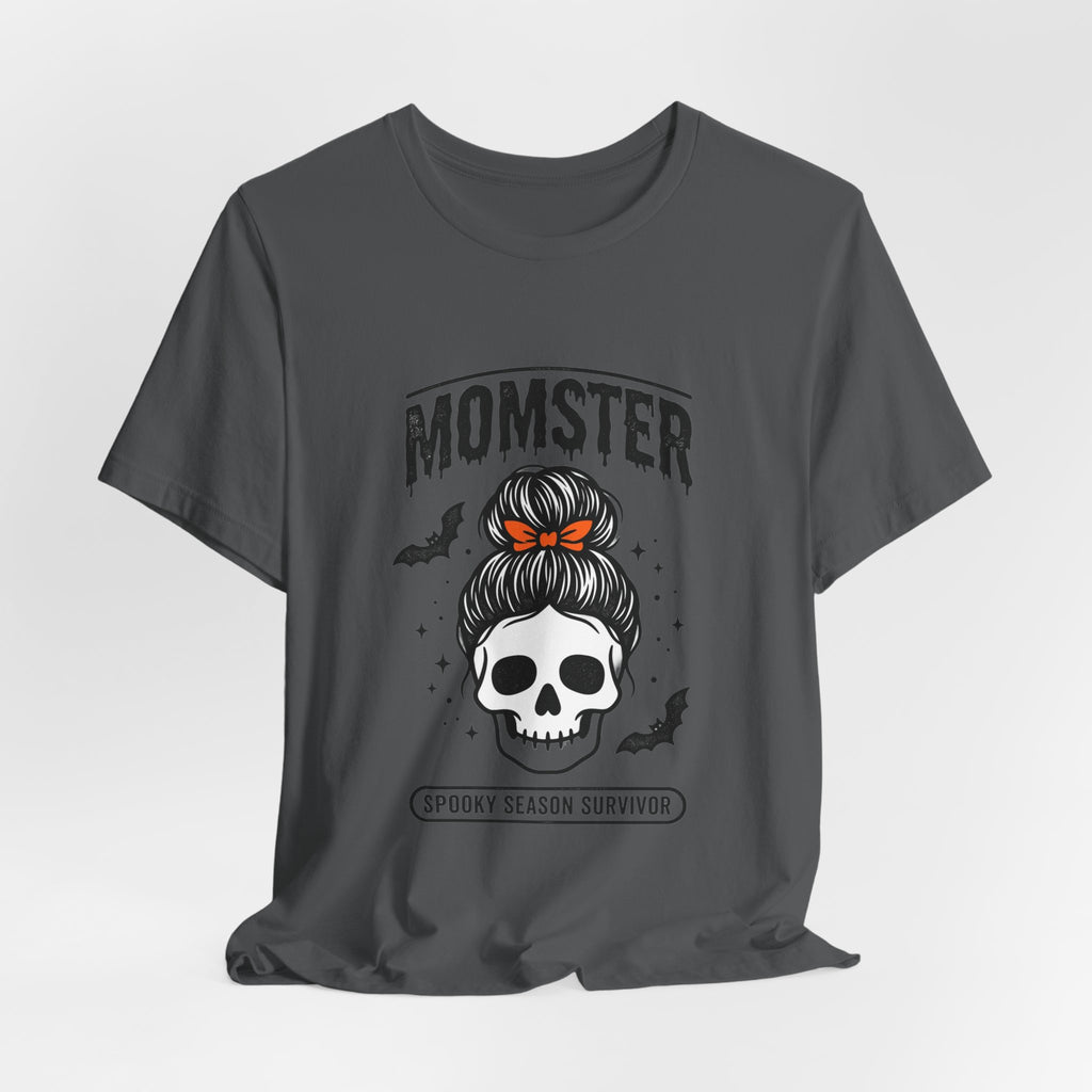 Momster Skull Graphic Tee | Halloween Mom shirt, bats & spooky lettering
