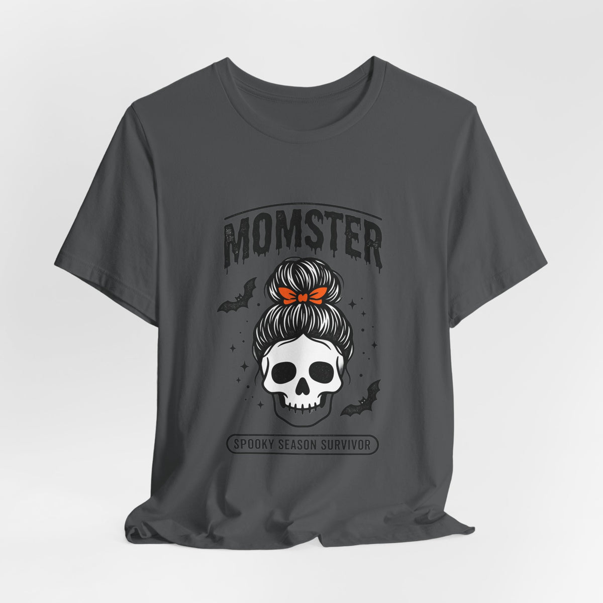 Momster Skull Graphic Tee | Halloween Mom shirt, bats & spooky lettering