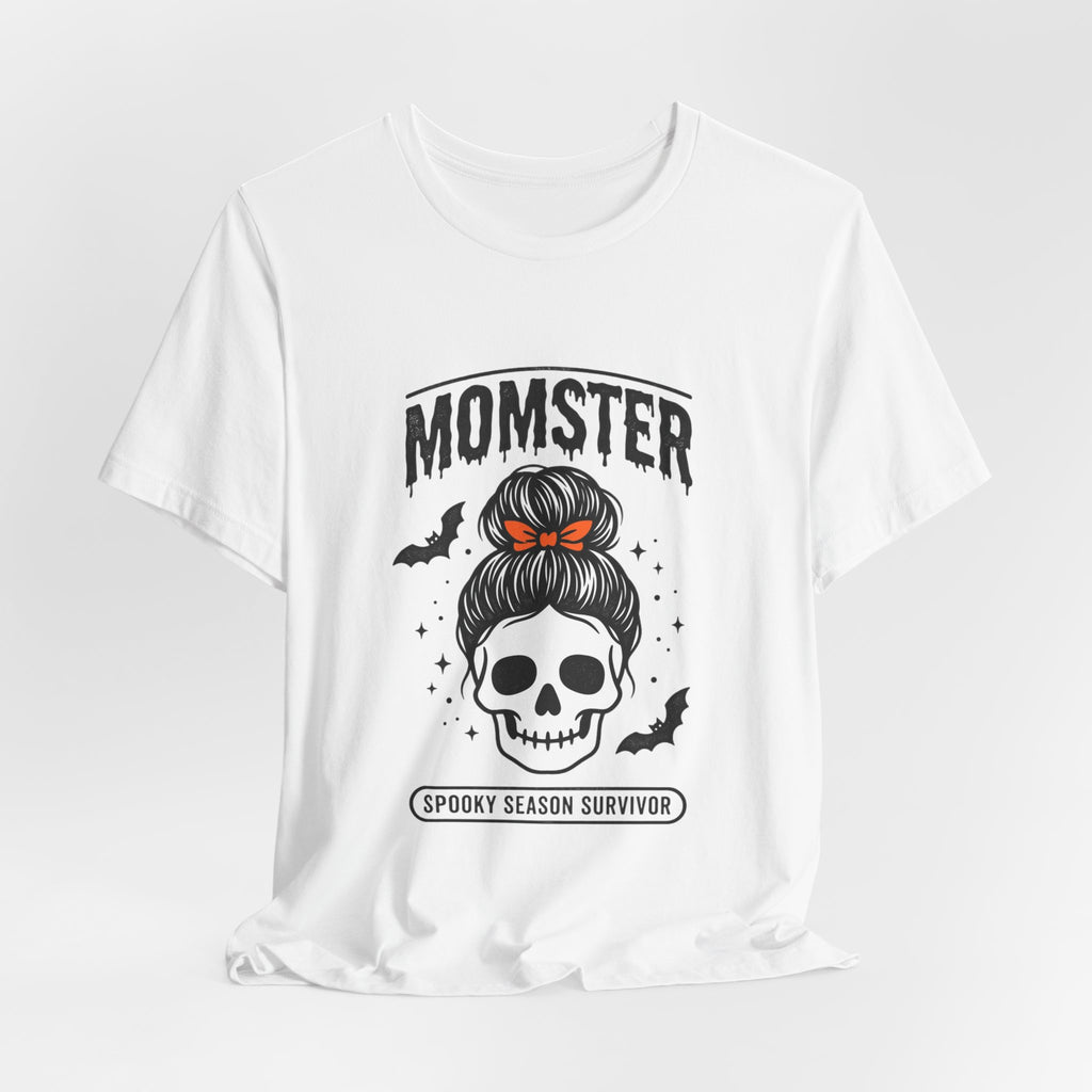Momster Skull Graphic Tee | Halloween Mom shirt, bats & spooky lettering