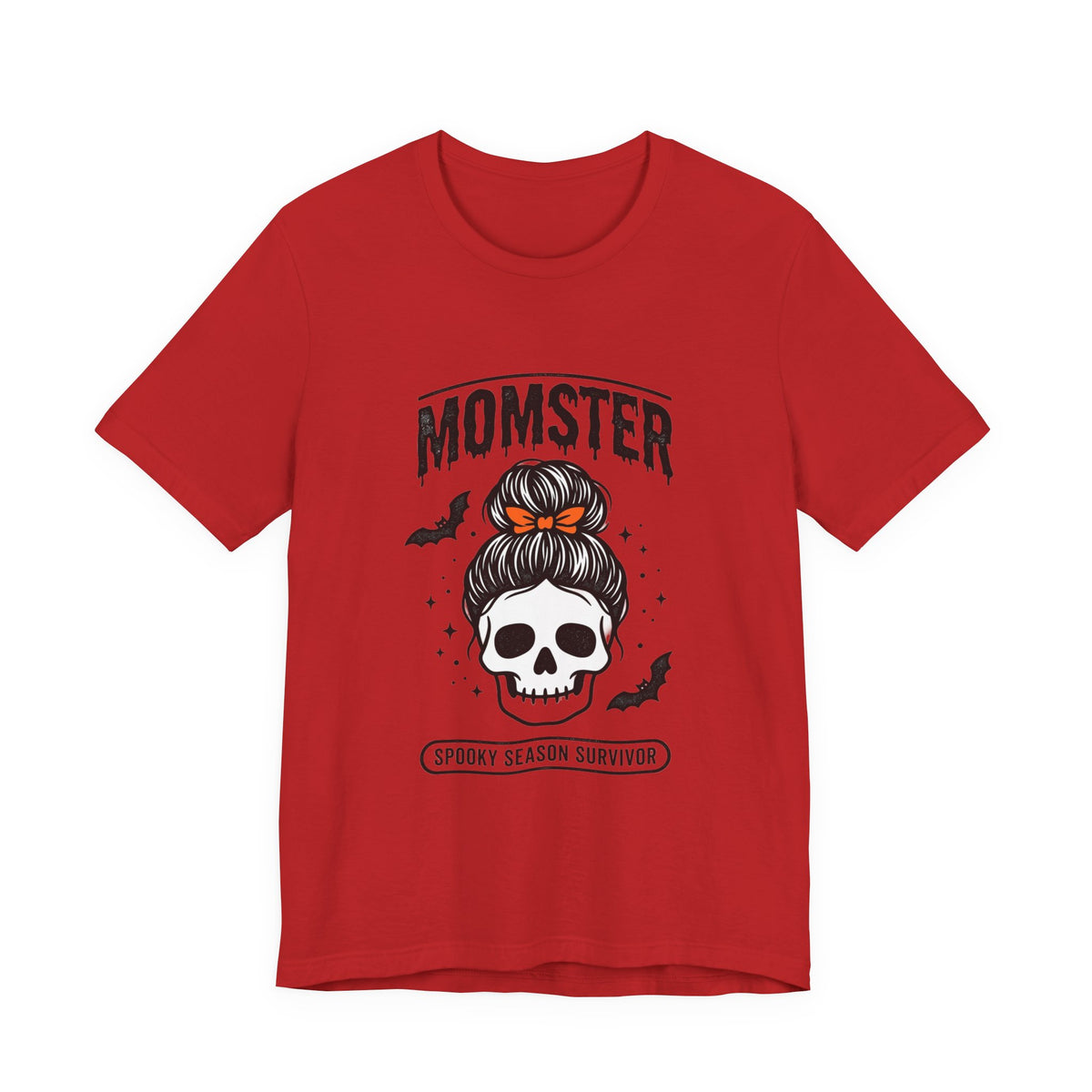 Momster Skull Graphic Tee | Halloween Mom shirt, bats & spooky lettering