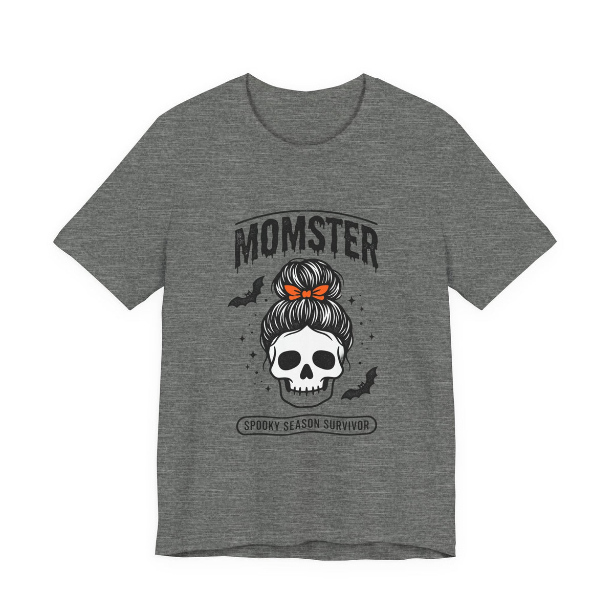 Momster Skull Graphic Tee | Halloween Mom shirt, bats & spooky lettering