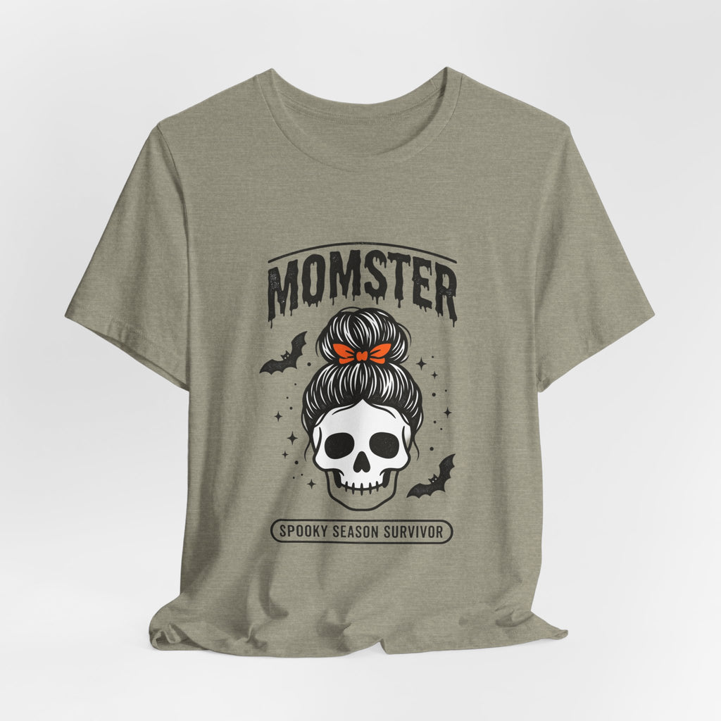 Momster Skull Graphic Tee | Halloween Mom shirt, bats & spooky lettering