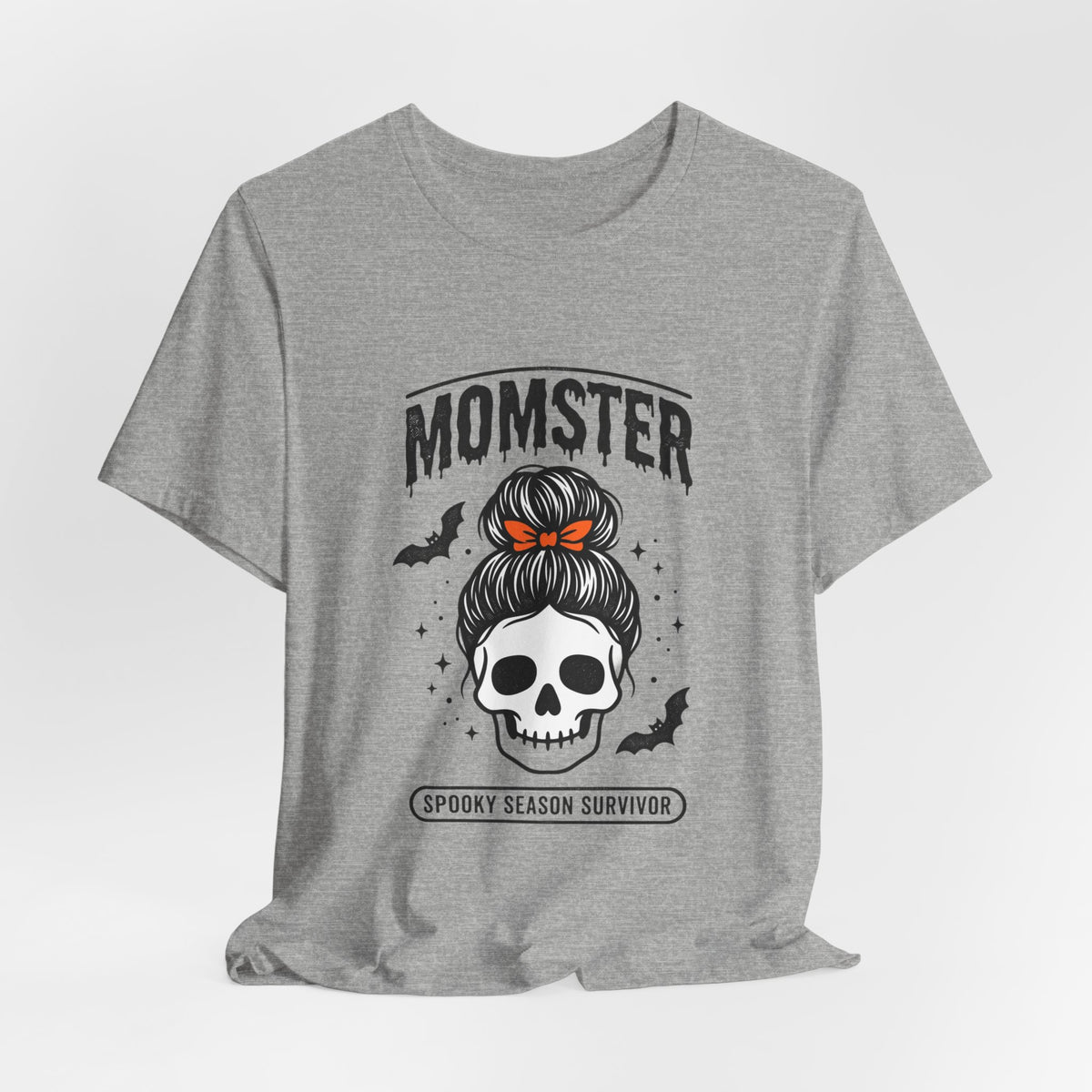 Momster Skull Graphic Tee | Halloween Mom shirt, bats & spooky lettering