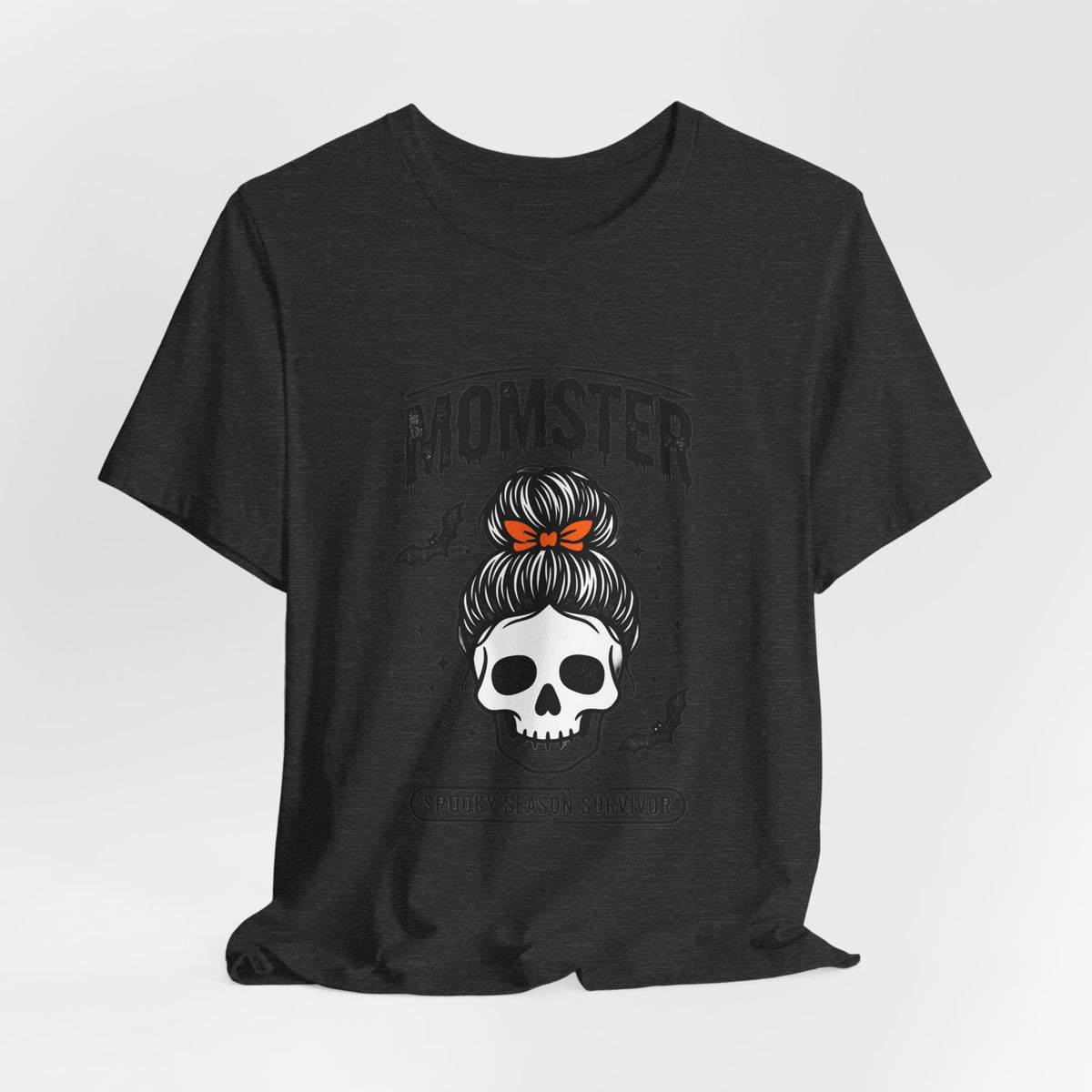 Momster Skull Graphic Tee | Halloween Mom shirt, bats & spooky lettering