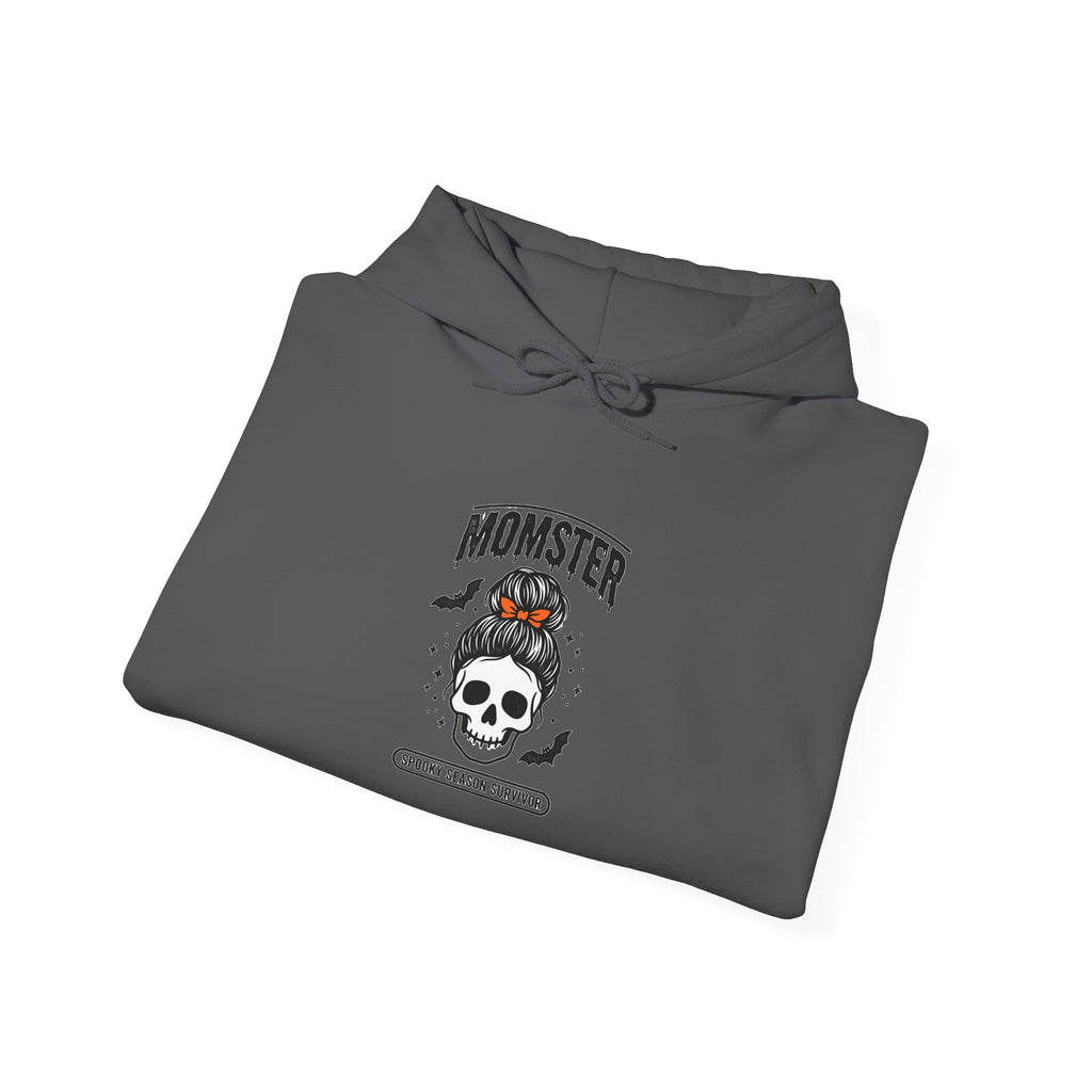 Momster Skull Moth Hoodie | Halloween mom tee, bats, distressed lettering