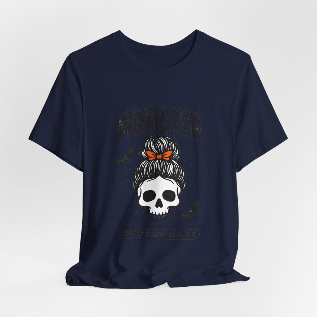 Momster Skull Graphic Tee | Halloween Mom shirt, bats & spooky lettering
