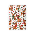 Christmas Reindeer Gift Wrap Roll — Cute Festive Deer & Snowflakes Wrapping Paper