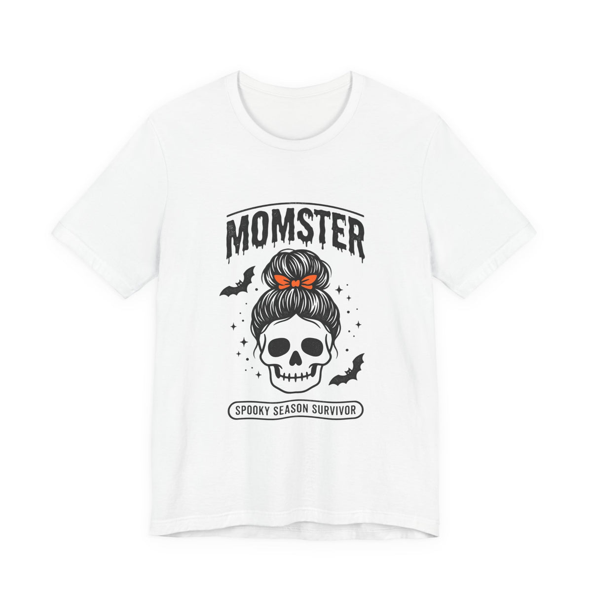 Momster Skull Graphic Tee | Halloween Mom shirt, bats & spooky lettering