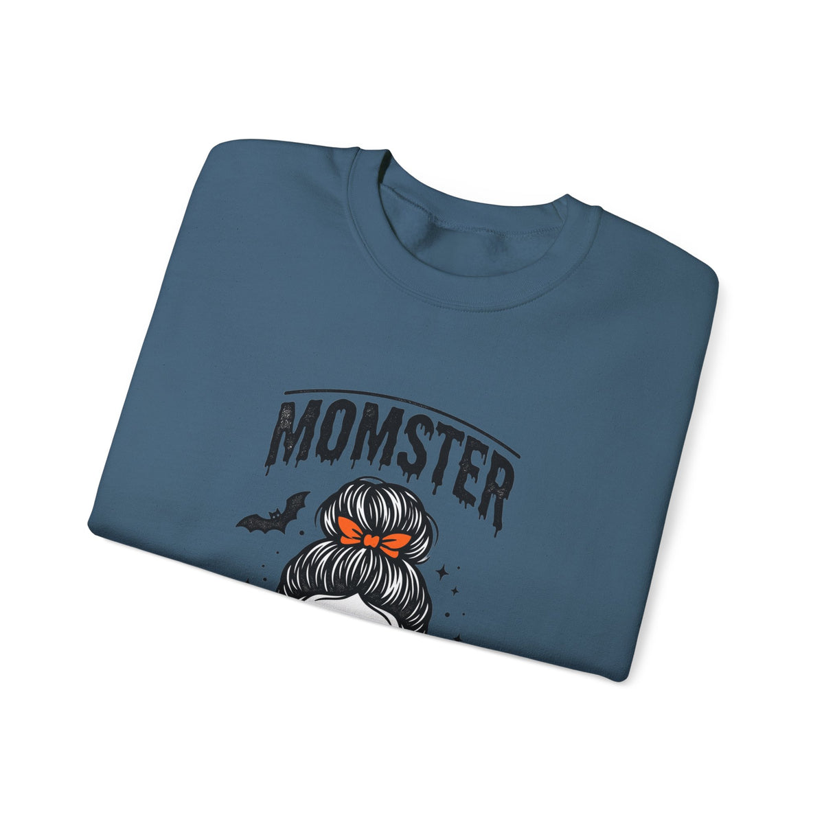 Momster Skull Mom Sweatshirt | Halloween Momster Crewneck, Bat & Retro Gothic Tee