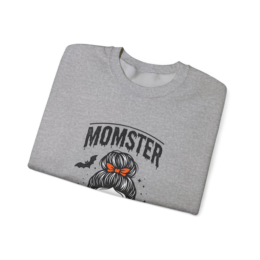 Momster Skull Mom Sweatshirt | Halloween Momster Crewneck, Bat & Retro Gothic Tee