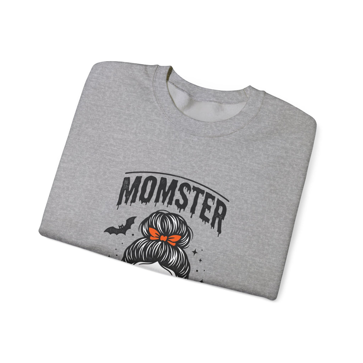 Momster Skull Mom Sweatshirt | Halloween Momster Crewneck, Bat & Retro Gothic Tee