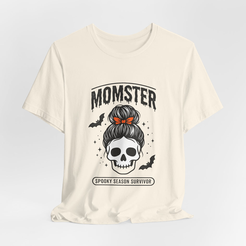 Momster Skull Graphic Tee | Halloween Mom shirt, bats & spooky lettering