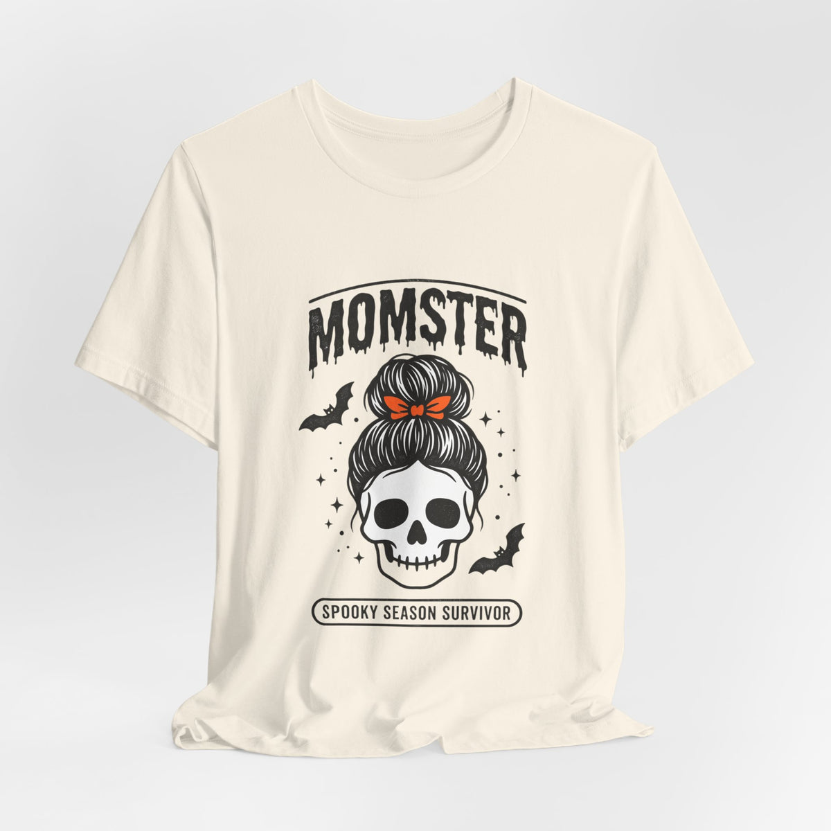 Momster Skull Graphic Tee | Halloween Mom shirt, bats & spooky lettering