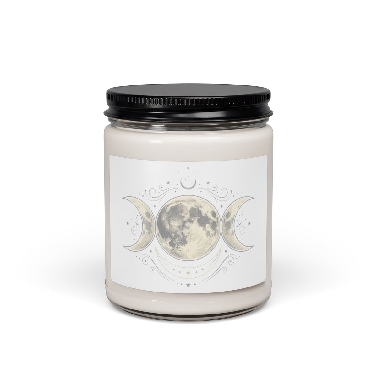 Moon Phase Soy Candle — 9oz Scented Jar (Triple Goddess Design)