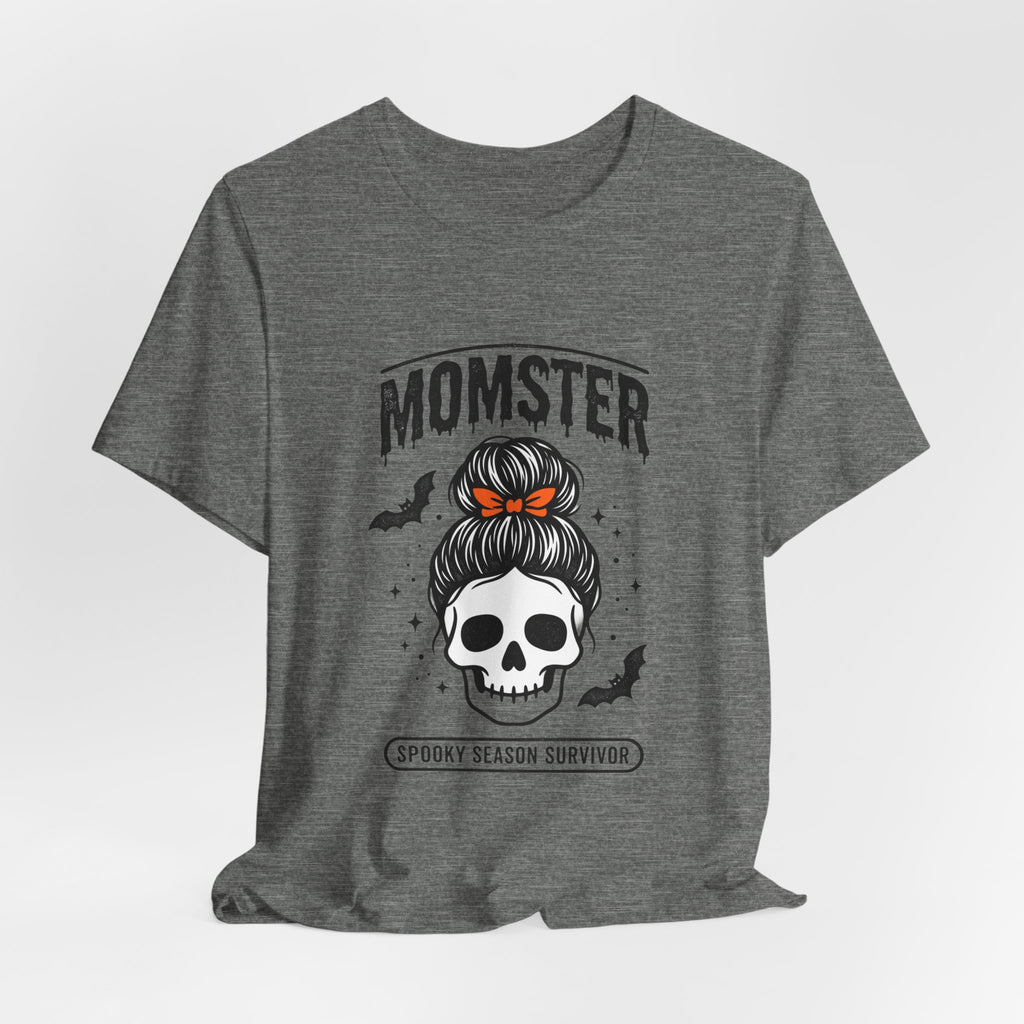 Momster Skull Graphic Tee | Halloween Mom shirt, bats & spooky lettering