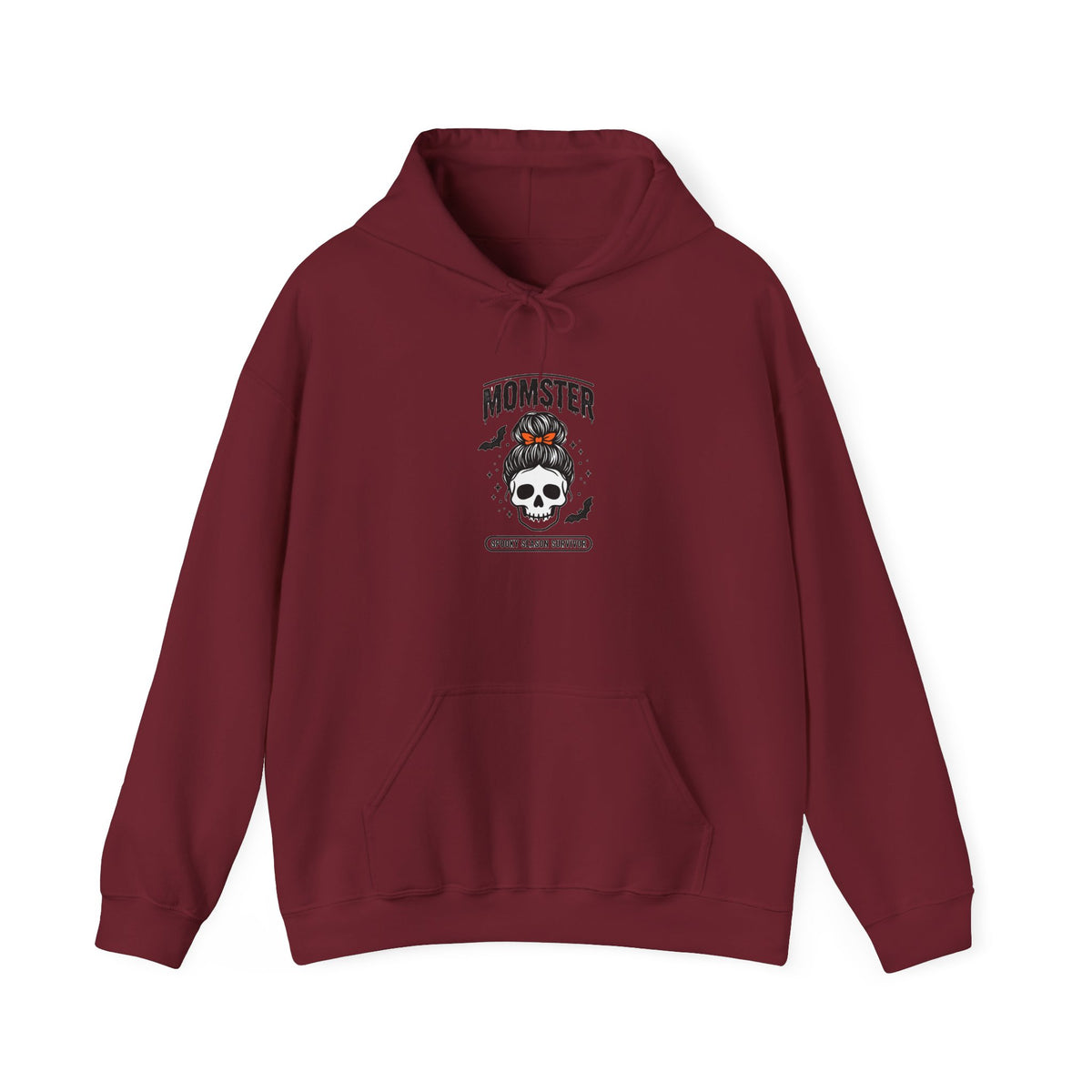 Momster Skull Moth Hoodie | Halloween mom tee, bats, distressed lettering
