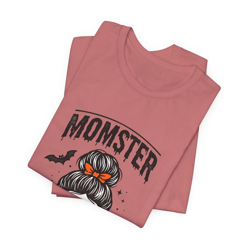Momster Skull Graphic Tee | Halloween Mom shirt, bats & spooky lettering