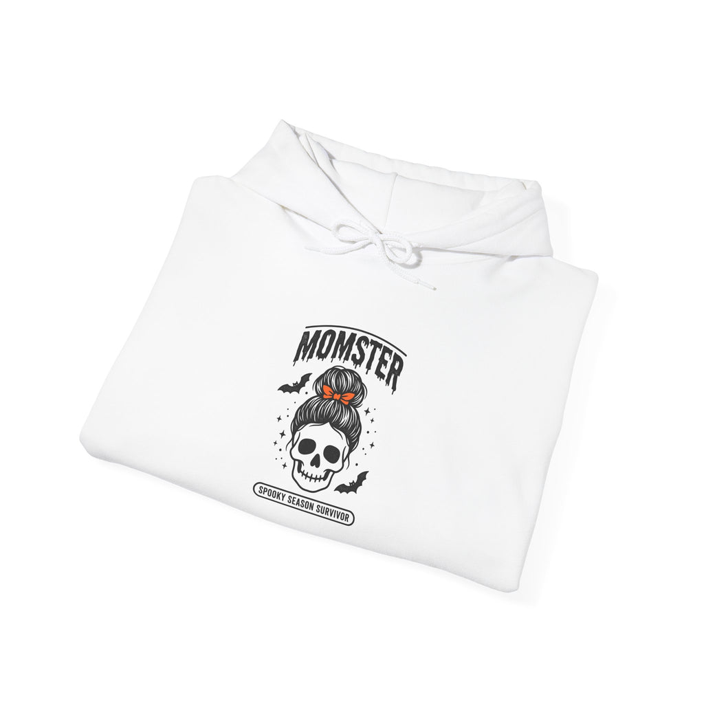 Momster Skull Moth Hoodie | Halloween mom tee, bats, distressed lettering