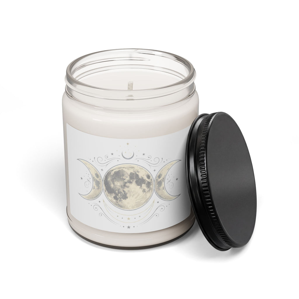 Moon Phase Soy Candle — 9oz Scented Jar (Triple Goddess Design)