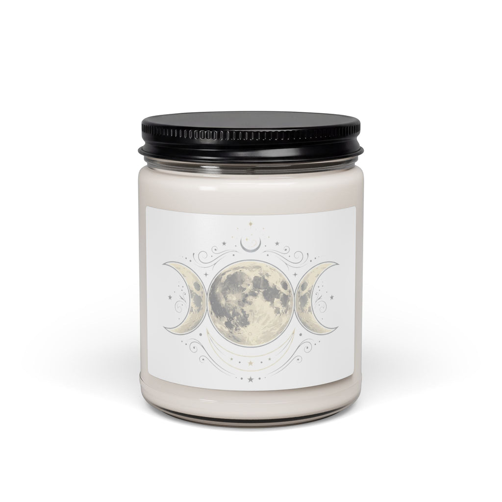 Moon Phase Soy Candle — 9oz Scented Jar (Triple Goddess Design)