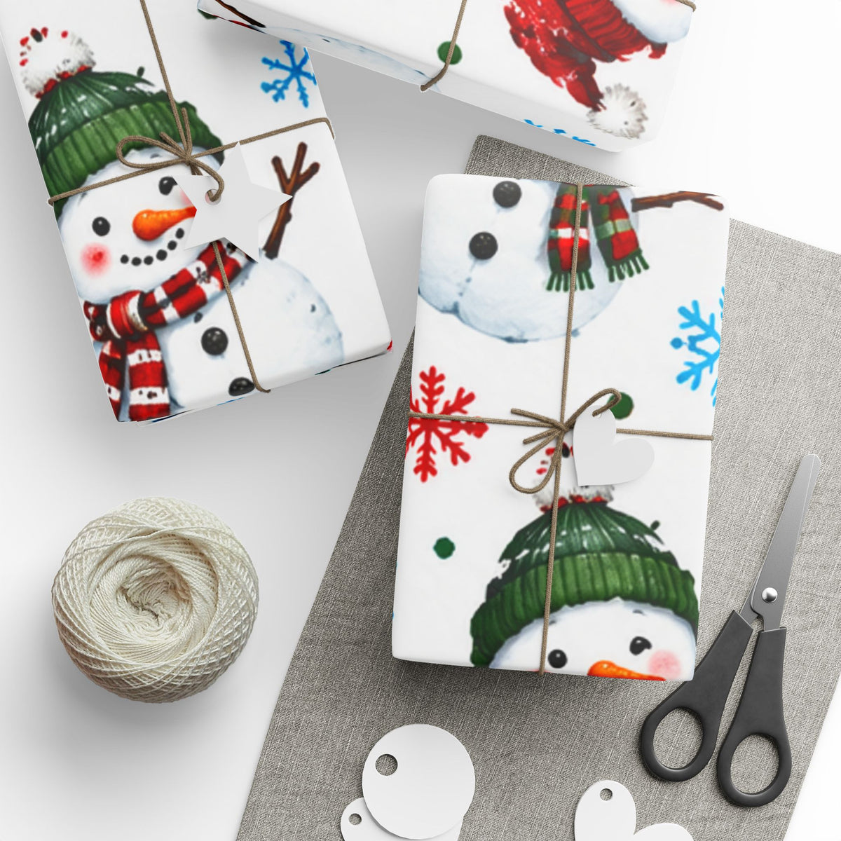 Snowman Pattern Wrapping Paper — Festive Christmas Gift Wrap (Snowflakes & Holiday Snowmen)