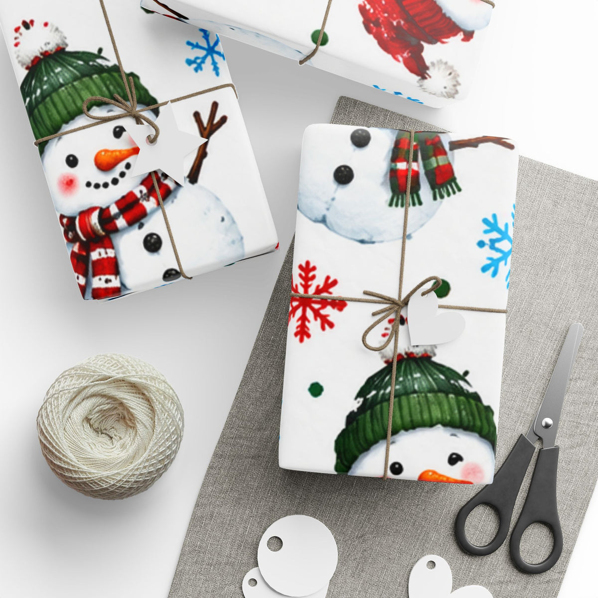 Snowman Pattern Wrapping Paper — Festive Christmas Gift Wrap (Snowflakes & Holiday Snowmen)