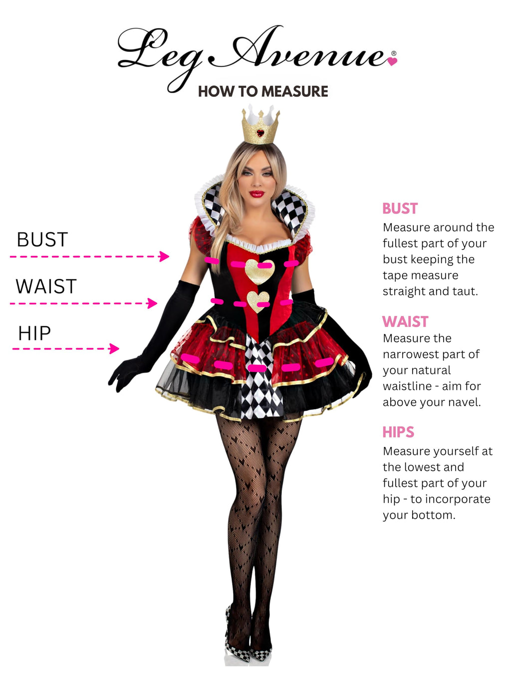 Queen of Hearts Halloween Costume Set - 2 Piece Adult Women's Outfit