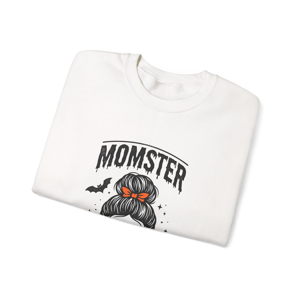 Momster Skull Mom Sweatshirt | Halloween Momster Crewneck, Bat & Retro Gothic Tee