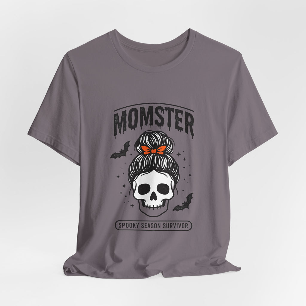 Momster Skull Graphic Tee | Halloween Mom shirt, bats & spooky lettering