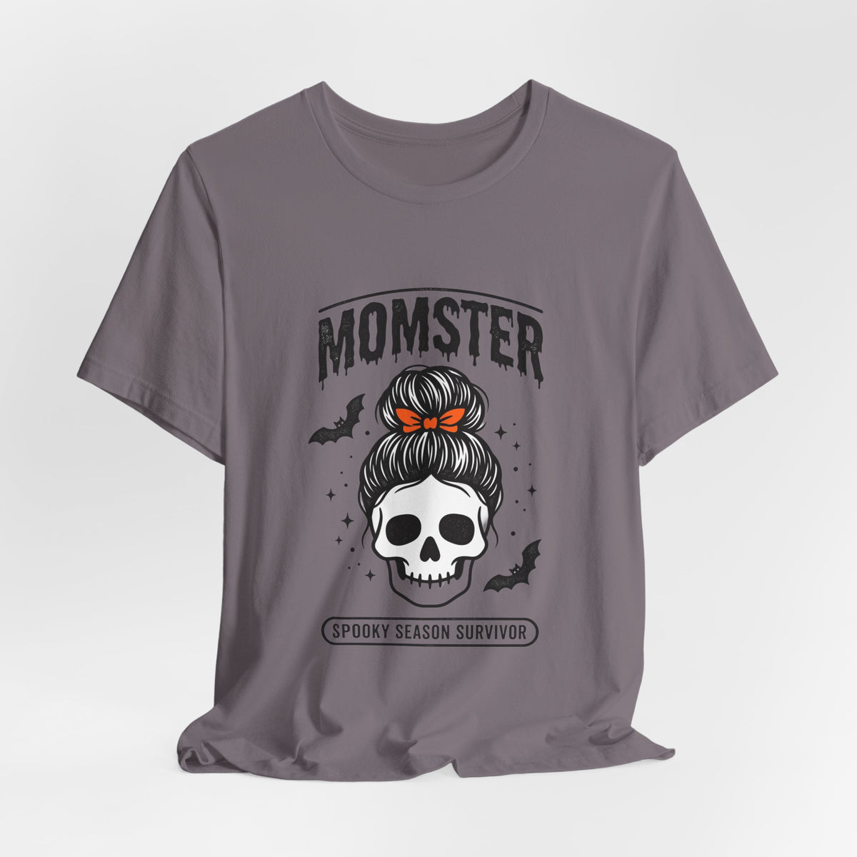 Momster Skull Graphic Tee | Halloween Mom shirt, bats & spooky lettering