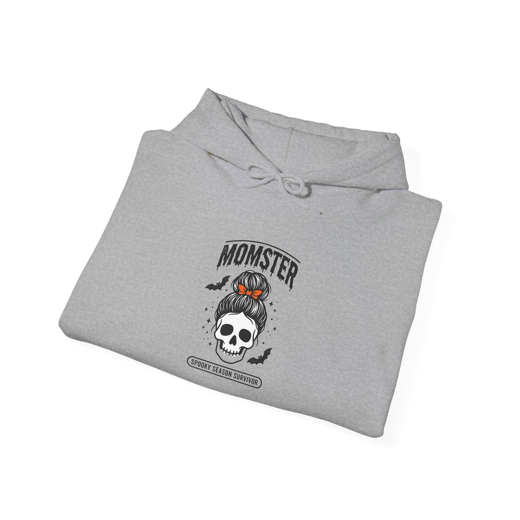 Momster Skull Moth Hoodie | Halloween mom tee, bats, distressed lettering