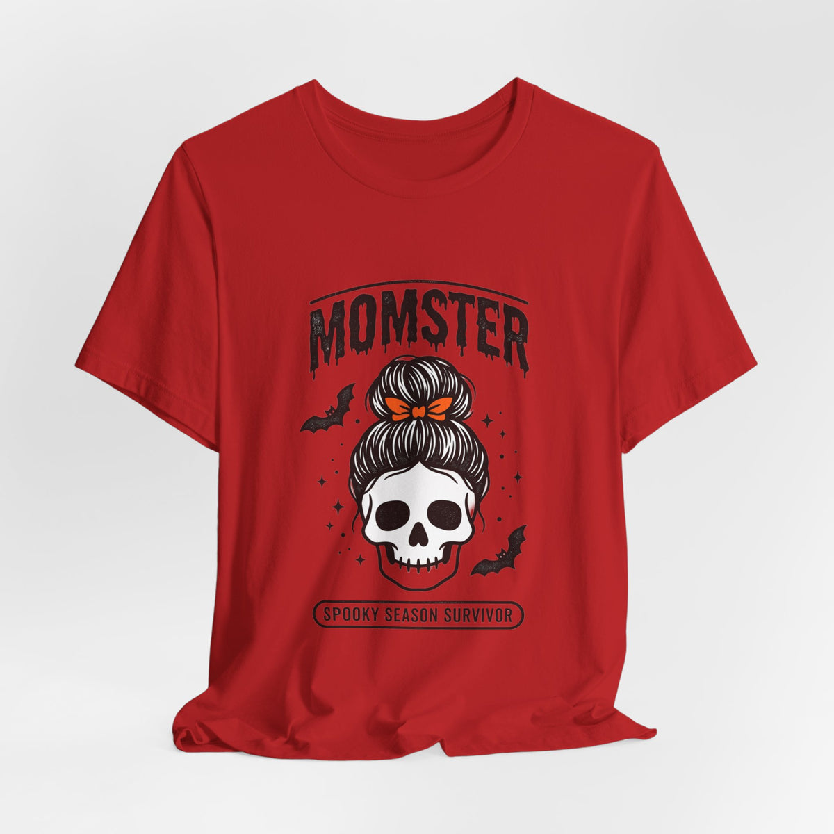 Momster Skull Graphic Tee | Halloween Mom shirt, bats & spooky lettering