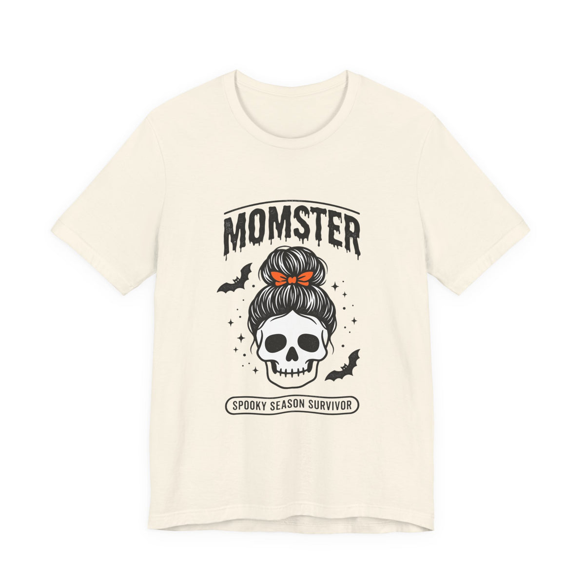 Momster Skull Graphic Tee | Halloween Mom shirt, bats & spooky lettering
