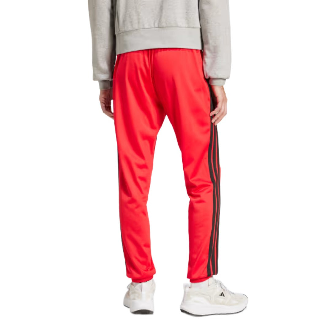 adidas Men's 3-Stripes Tricot Regular Tapered Track Pants - Pure Ruby